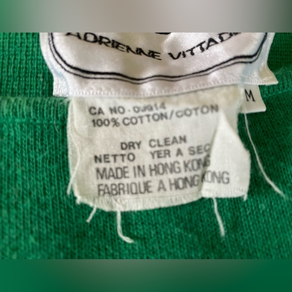 Adrienne Vittadini square Neck Kelly Green Vintage Top Sz M - Picture 5 of 6